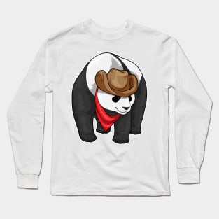 Panda Cowboy Cowboy hat Long Sleeve T-Shirt